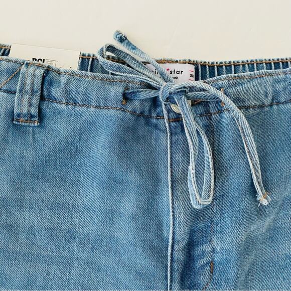 Vanilla Star | Cargo Short Drawstring Waist Side Pockets Light Wash NWT 3X - Picture 8 of 10